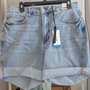 Judy Blue Light Blue High-Rise Rolled Hem Denim Shorts